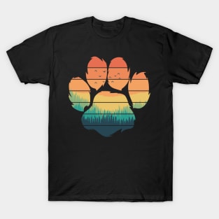 Retro Dog Paw for Dog Lovers T-Shirt